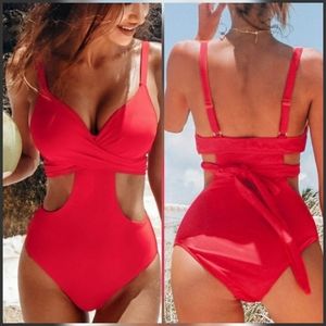 Cupshe Vibrant Red One Piece Swimsuit